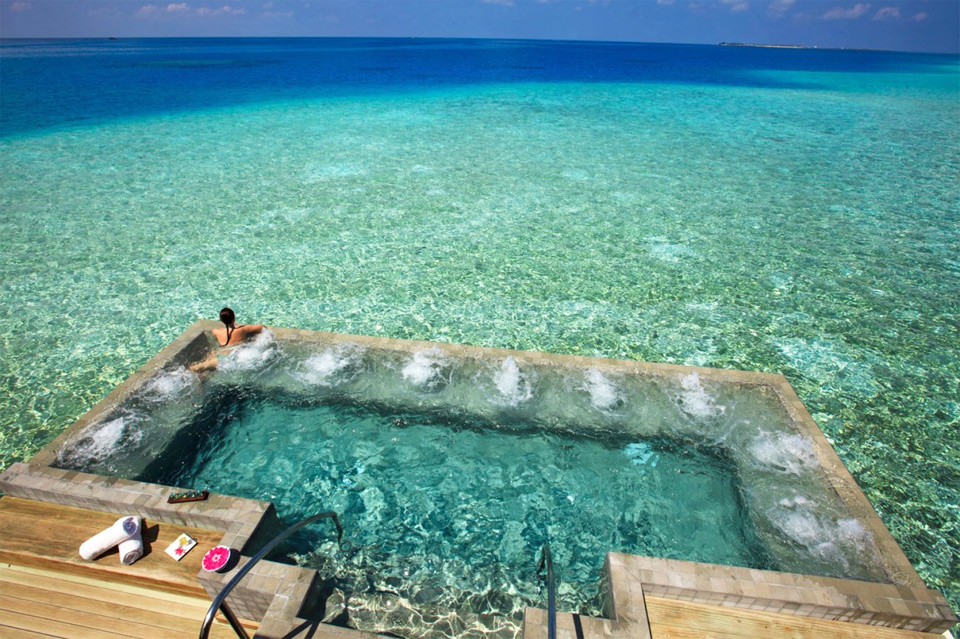 Pool at the Velassaru Resort in the Maldives